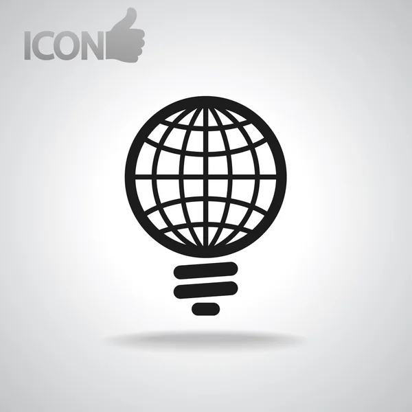 Žárovka globální ikona — Stockový vektor