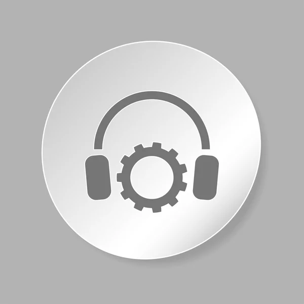 Ustawienie parametrów i muzyczne, ikona słuchawki — Wektor stockowy