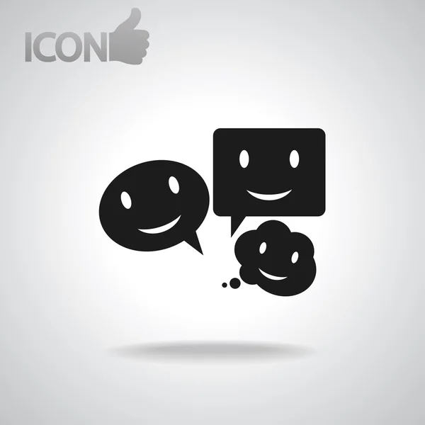 Sonrisa hablando icono de la burbuja — Vector de stock