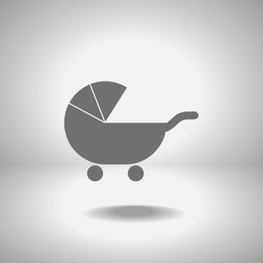 bebek arabası siluet simge