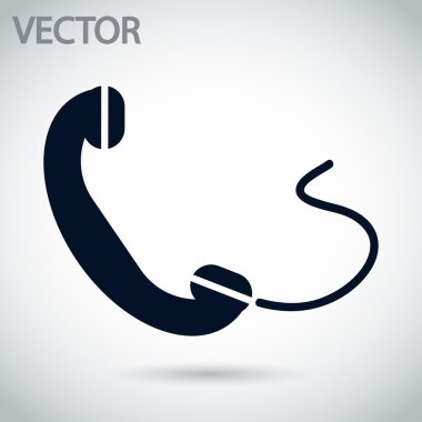 telefon, düz simgesi