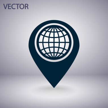 harita işaretçisi düz simgesi