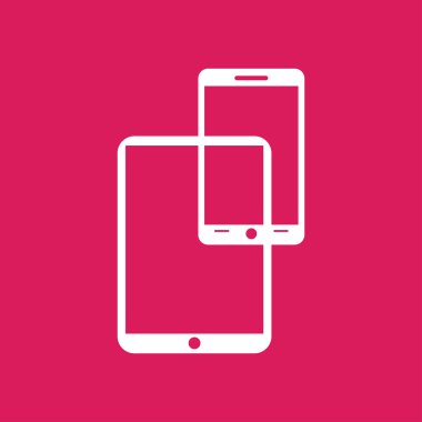 Modern dijital tablet pc ile mobil akıllı telefon simgesi