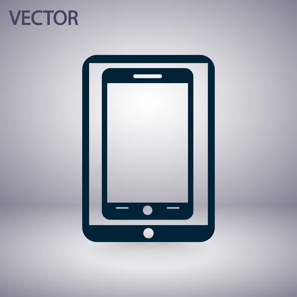 Tablet PC digital moderno con icono de teléfono inteligente móvil — Vector de stock