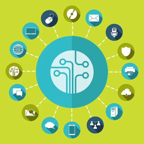 Printplaat, technologie pictogram — Stockvector