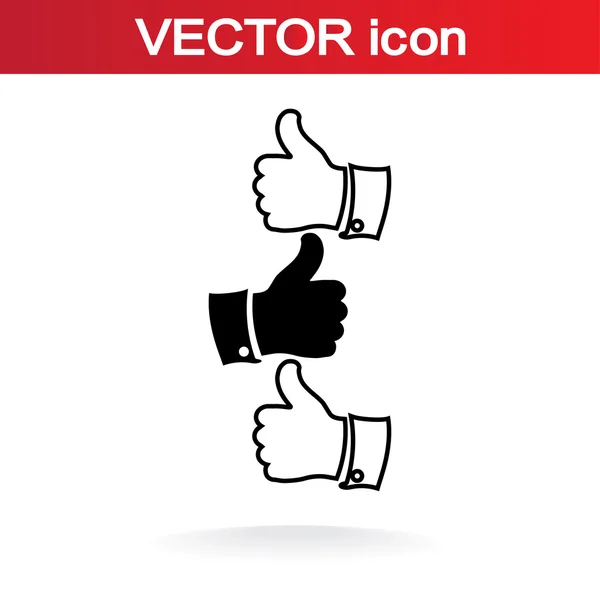 Pouce vers le haut des icônes — Image vectorielle
