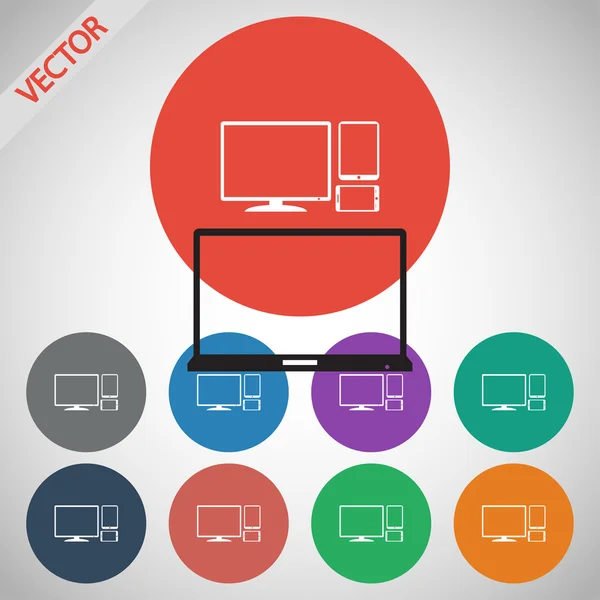 Sada elektronických zařízení ikony — Stockový vektor