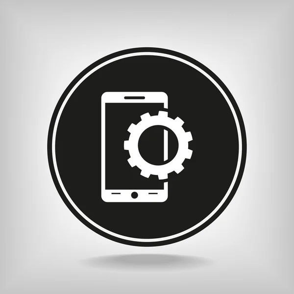 Impostazione dei parametri, icona dello smartphone mobile — Vettoriale Stock