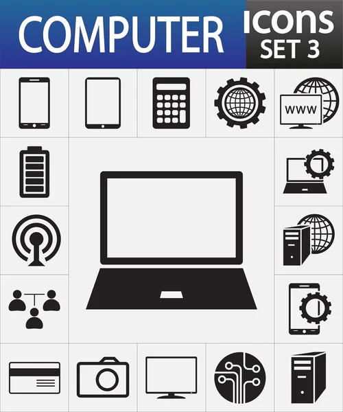 Computer icons Set — Stock Vector