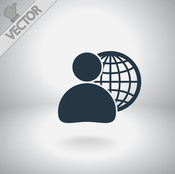 Global business, business man icon — Stock Vector