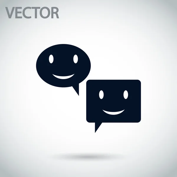 Sorriso falando ícone da bolha — Vetor de Stock