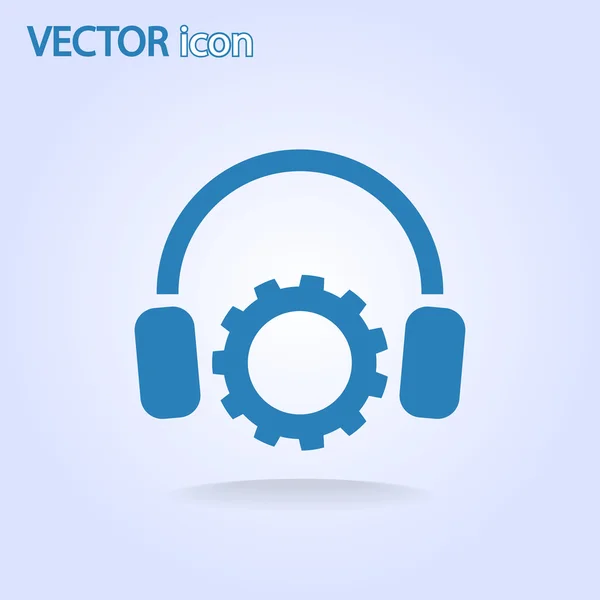 Configuración de parámetros y musical, icono de auriculares — Vector de stock