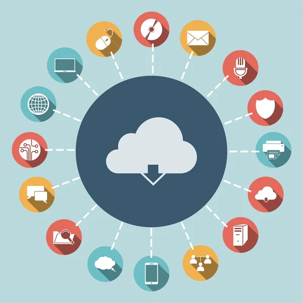 Cloud computing icono de descarga — Vector de stock