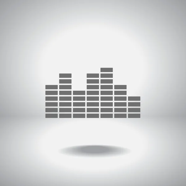 Icono musical de onda sonora — Vector de stock