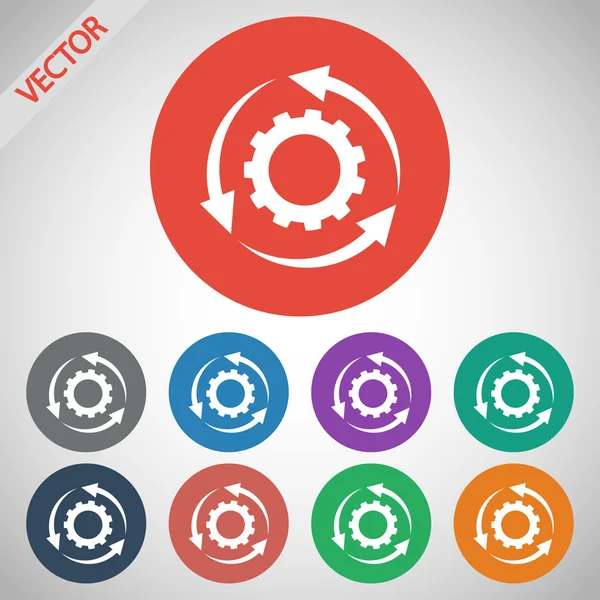 Parameters instellen, circulaire pijlen pictogram — Stockvector