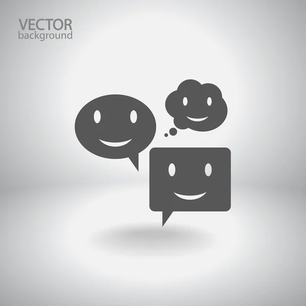 Sorriso falando ícone da bolha — Vetor de Stock