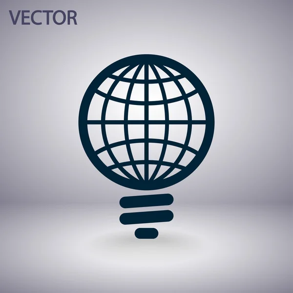 Global gloeilamp pictogram — Stockvector