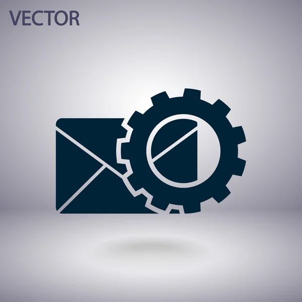 Parâmetros de configuração e ícone Envelope Mail — Vetor de Stock