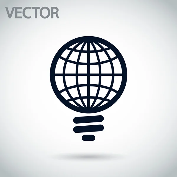 Ícone de lâmpada de luz global — Vetor de Stock
