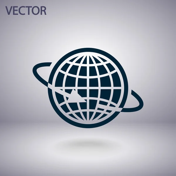 Globe avec icône de l'avion — Image vectorielle