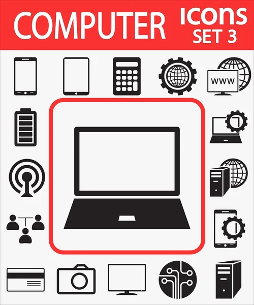 Computer icons Set — Stock Vector