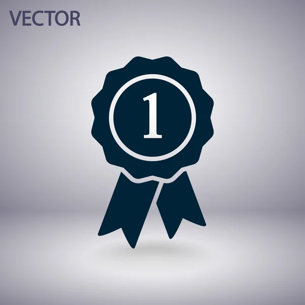 Badge met linten pictogram — Stockvector