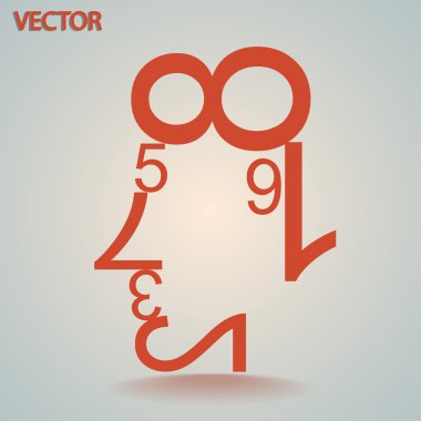 insan yüzü veri rakamlar. insan yüzü numaraları. Matematiksel soyutlama simgesi