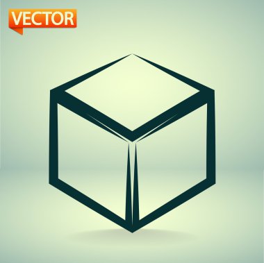 3D küp logo tasarım simgesi