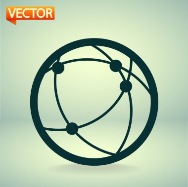 Küresel teknoloji ya da sosyal ağ simgesini