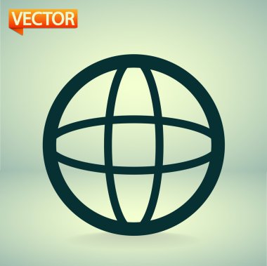 Küre simgesi. Düz tasarım stili