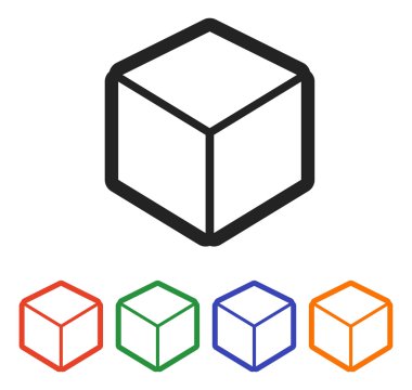 3D küp logo tasarım simgesi