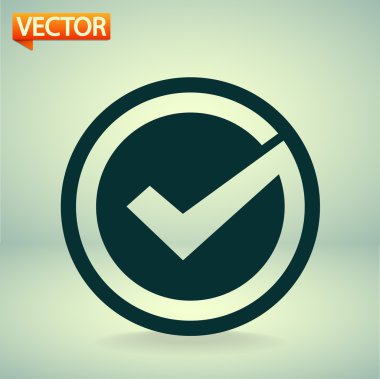 simge onaylayın. düz tasarım stil