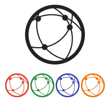 Küresel teknoloji ya da sosyal ağ simgesini