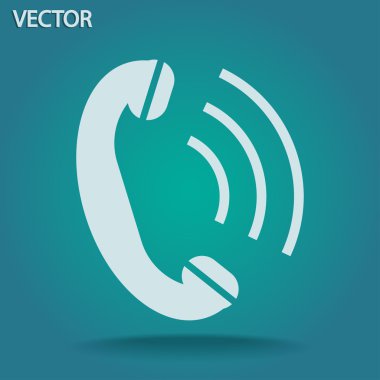 telefon, düz simgesi