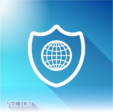 Kalkan simgesi. düz tasarım biçimi