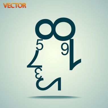 insan yüzü veri rakamlar. insan yüzü numaraları. Matematiksel soyutlama simgesi