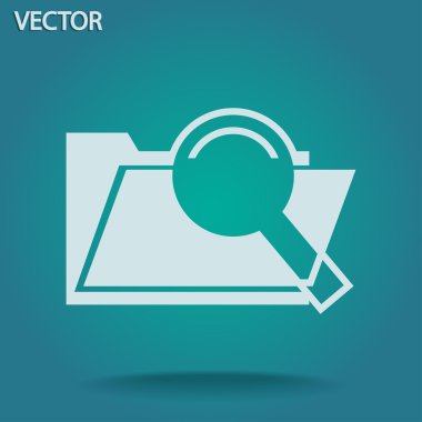 Arama kavramı ile klasör simgesi ve büyütme glasicon