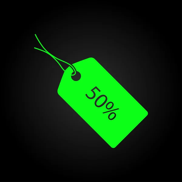 50 percent's tag icon — Stock Vector