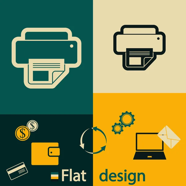 Design ikony tiskárny — Stockový vektor