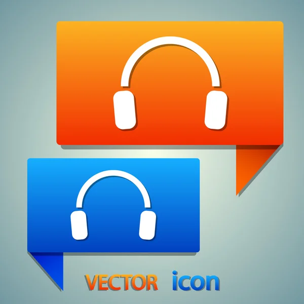 Auriculares icono conjunto — Vector de stock