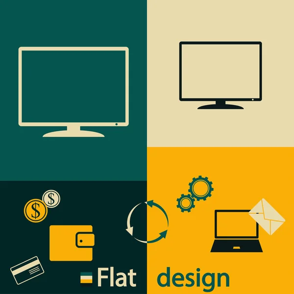 Diseño del icono del monitor — Archivo Imágenes Vectoriales