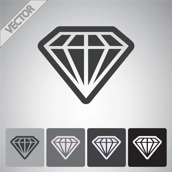Diamant-Ikonen gesetzt — Stockvektor