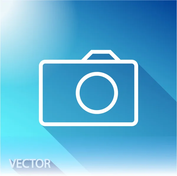 Platte pictogram van de camera — Stockvector