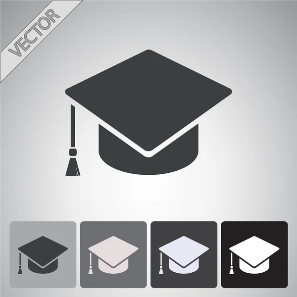 Graduatie cap pictogram — Stockvector