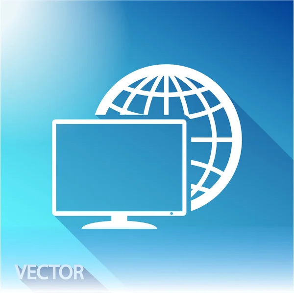 Diseño del icono del monitor — Vector de stock