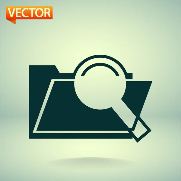 Folder and magnifying glass icon — Stock Vector