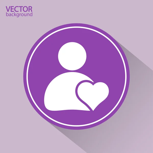 Hombre con corazón icono — Vector de stock