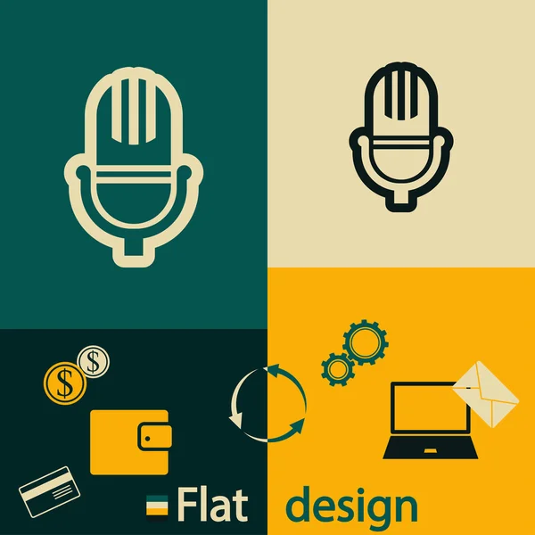 Microphone icon design — Stock Vector