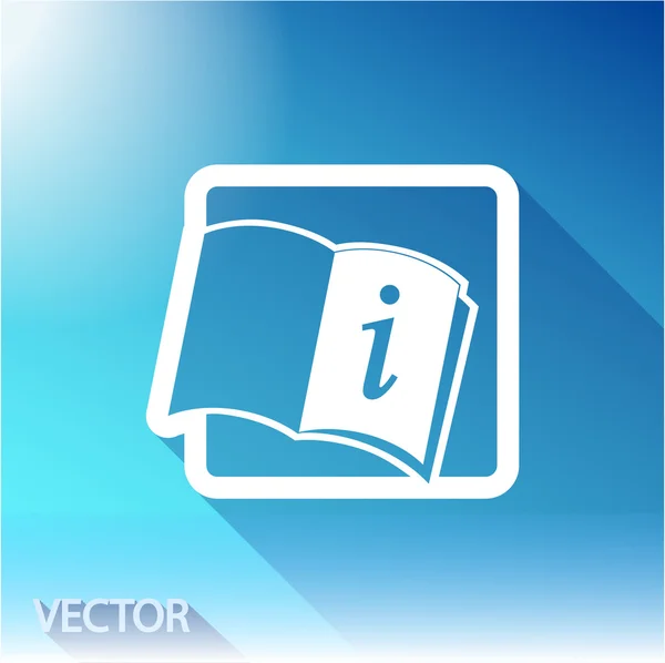 Abrir icono del libro en el fondo del cielo — Vector de stock