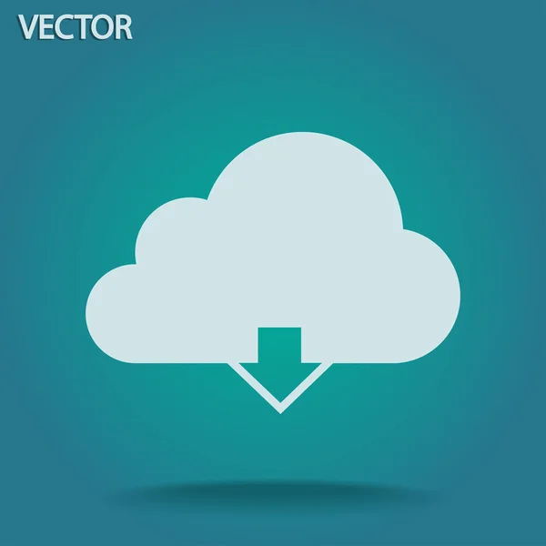 Cloud computing scaricare icona — Vettoriale Stock